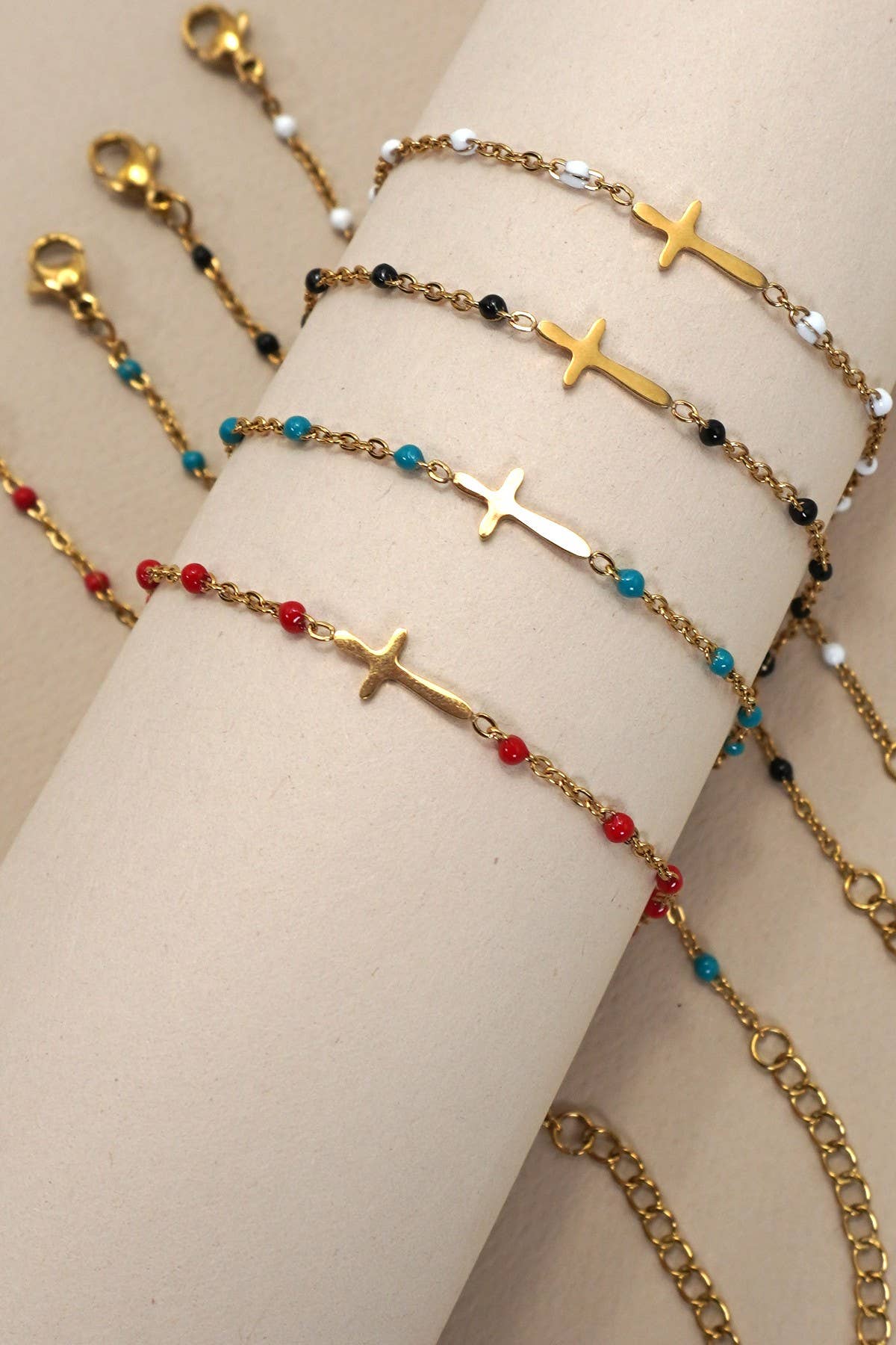 Beaded Cross Bracelet
