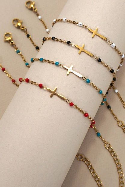 Beaded Cross Bracelet