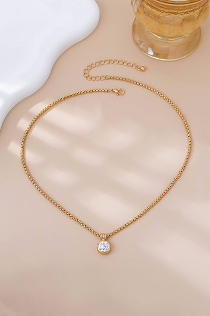Rhinestone Zircon Statement Bold Pendant Necklace