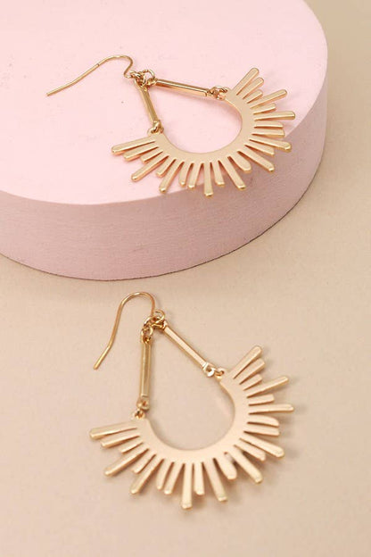 Sunburst U Drop Earring