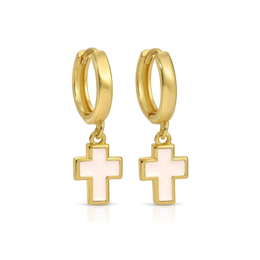 White Colorful Cross Drop Huggies