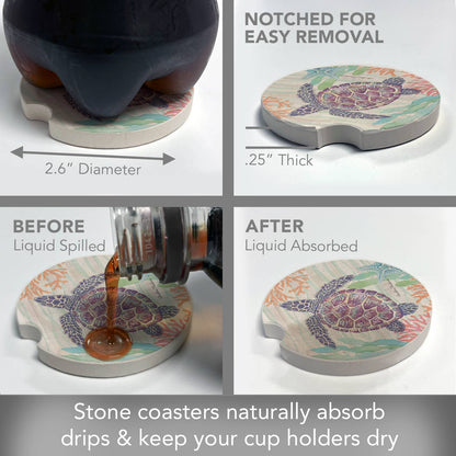 Salt and Sea Absorbent Stone Car Coaster 1 Pk