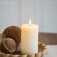 5" LED Ivory Twist Pillar Candle