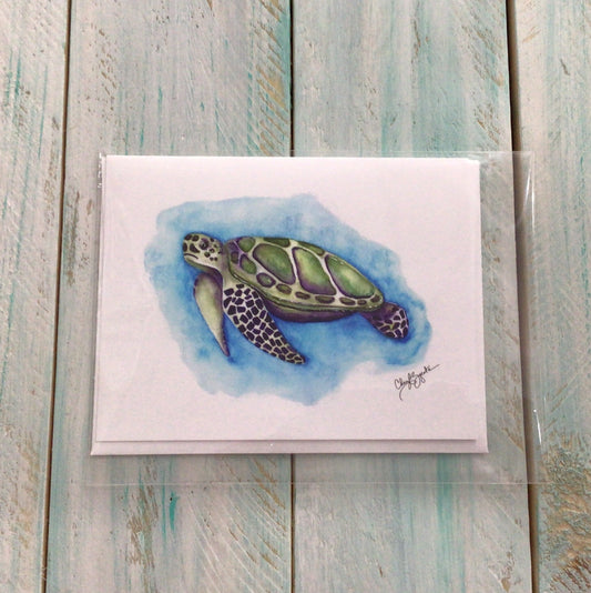 Purple/Green Turtle Card