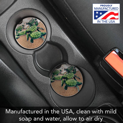 Baby Sea Turtles Single Absorbent Stone Car Coaster