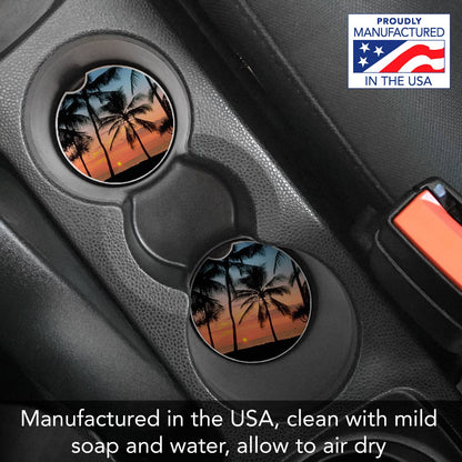 Palms Single Absorbent Stone Car Coaster