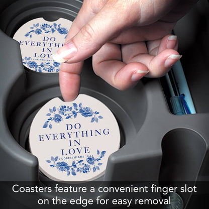 "Everything in Love" Single Packaged Stone Car Coaster
