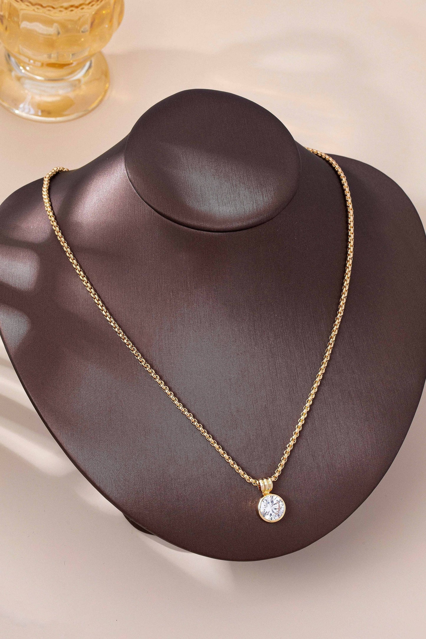 Rhinestone Zircon Statement Bold Pendant Necklace