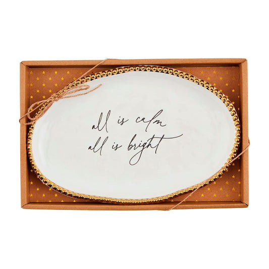 All Is Calm Beaded Sentiment Plate