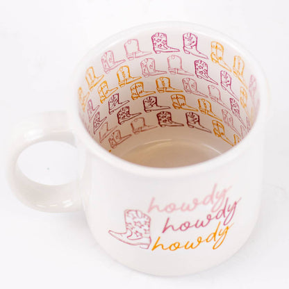 Howdy Cowgirl Coffee Mug   White/Pink/Orange   14oz.