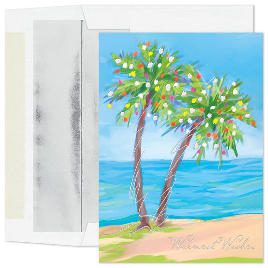 Festive Palm Trees Boxed Holiday Cards