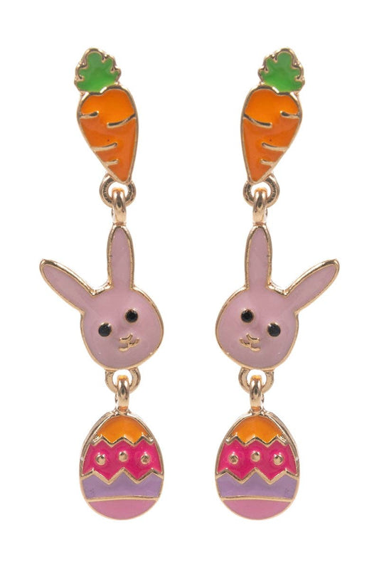 Easter Icon Enamel 3 Drop Titanium Post Earrings