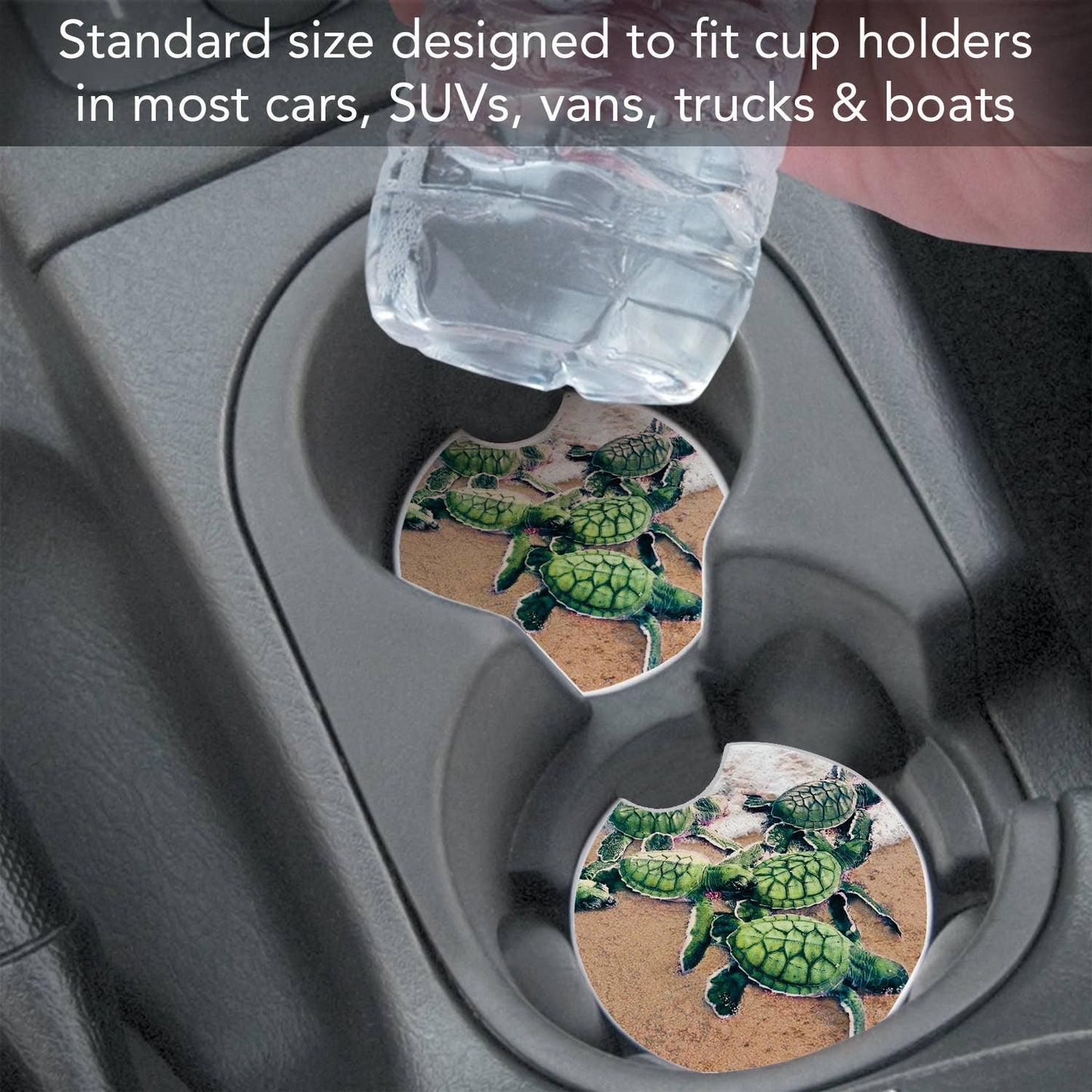 Baby Sea Turtles Single Absorbent Stone Car Coaster