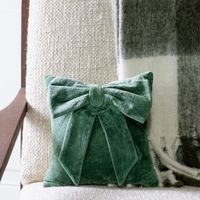 10 X 10 Green Velvet Bow Pillow