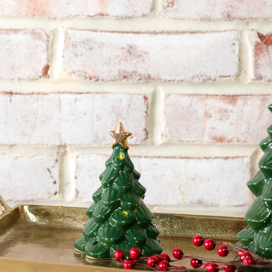 5"H LED GREEN TREE W/ STAR