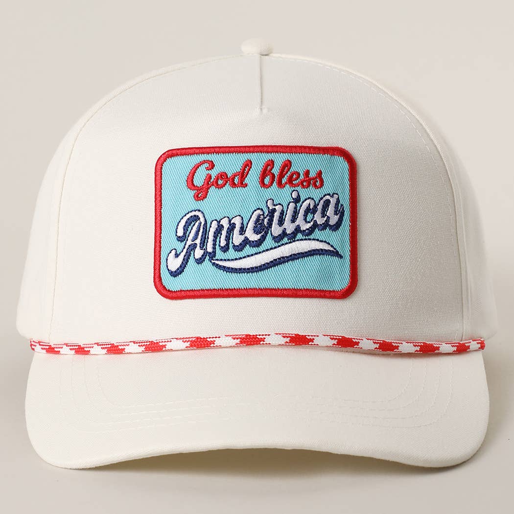 God Bless America Embroidered Patch Trucker Hat: MULTI / One Size