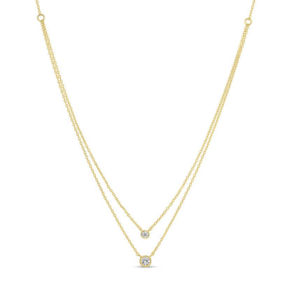 Double Layer Appeal Framed CZ Necklace