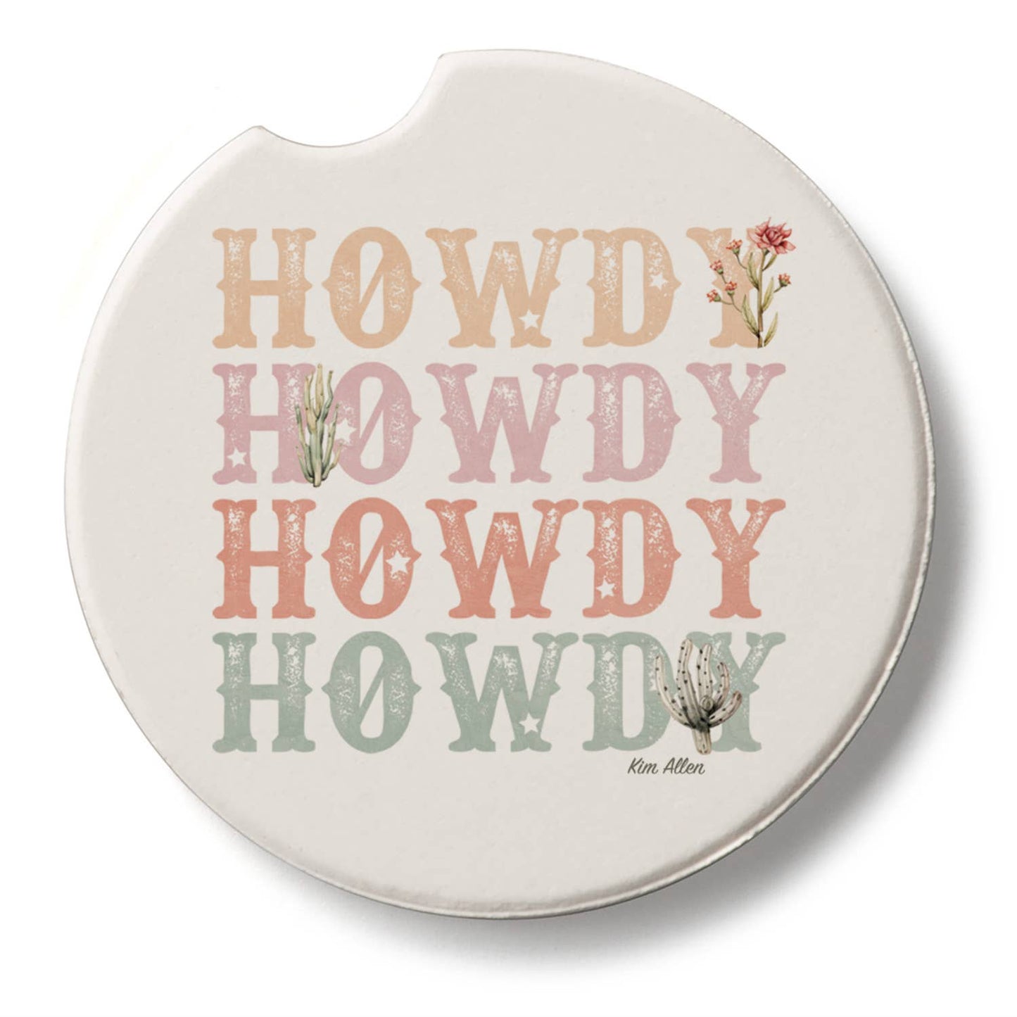 "Howdy Cowgirl" Single Packaged Stone Car Coaster