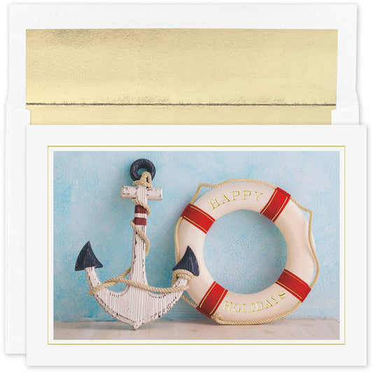 Anchored for the Holidays Boxed Holiday Cards