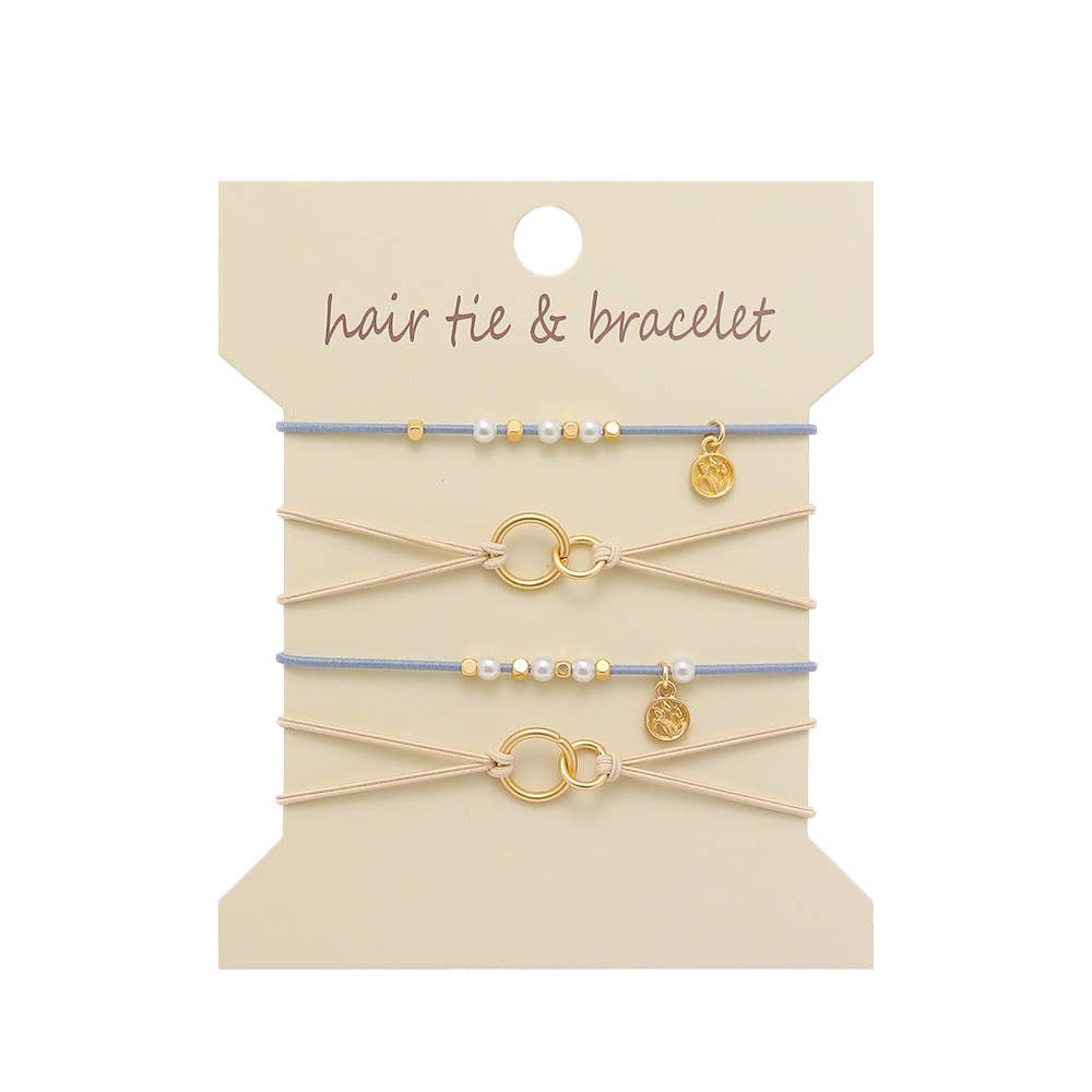Bohemian-Style Hair Tie and Bracelet Set