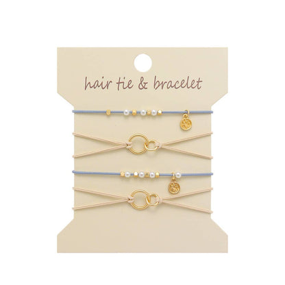 Bohemian-Style Hair Tie and Bracelet Set