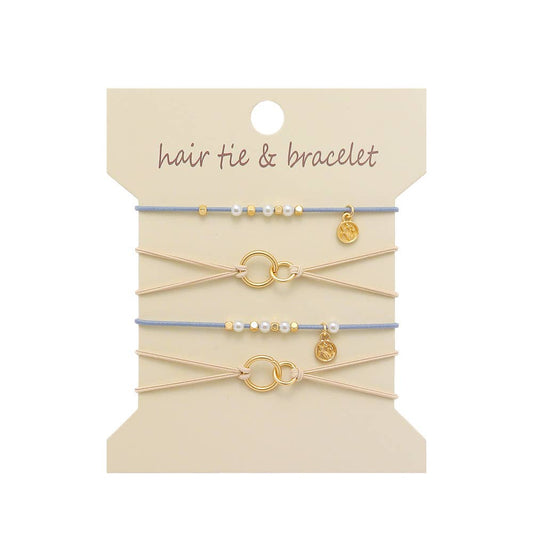 Bohemian-Style Hair Tie and Bracelet Set