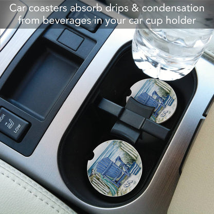 By The Sea Chair Absorbent Stone Car Coaster 1 Pack
