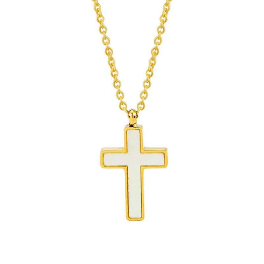 Gold Shell Cross Necklace