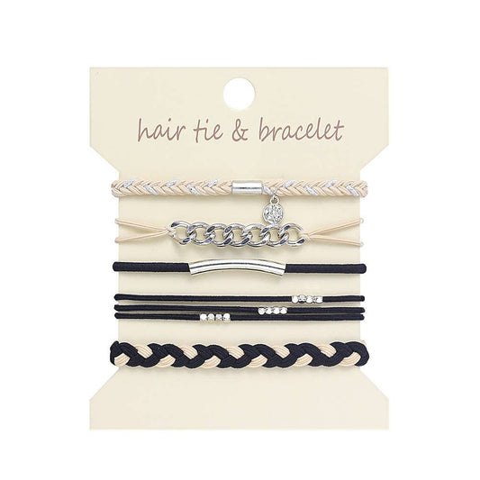 Bohemian Hair Tie Bracelet Set