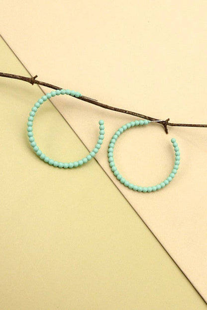 Matte Bubble Hoop Earrings, Mint