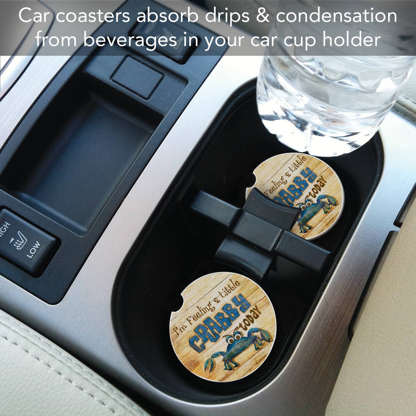 A Little Crabby Absorbent Stone Car Coaster 1 Pack