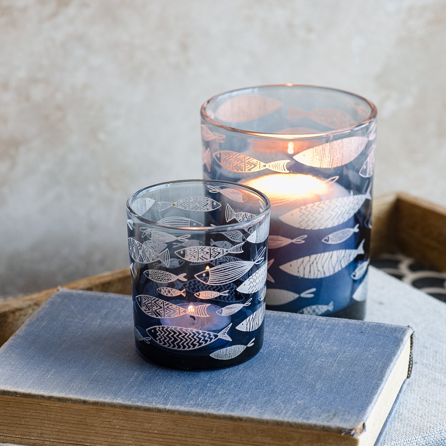 Blue Fish Candle Holder