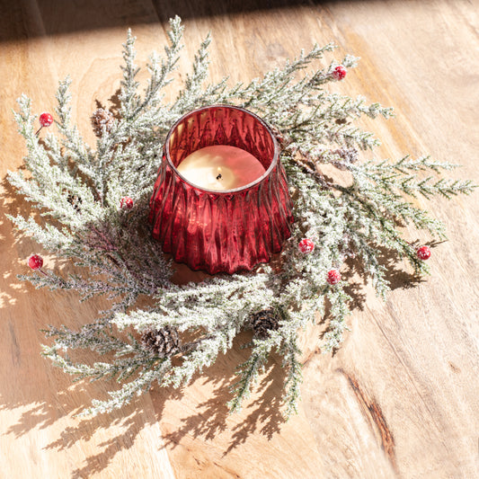 14" Green Candle Ring