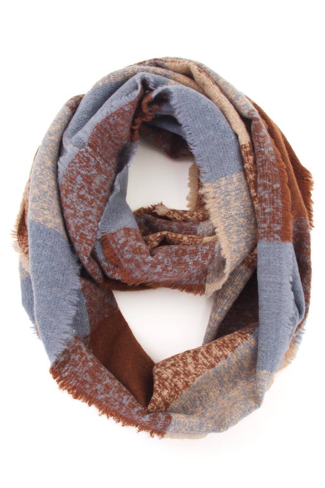 Camel Check Pattern Infinity Scarf