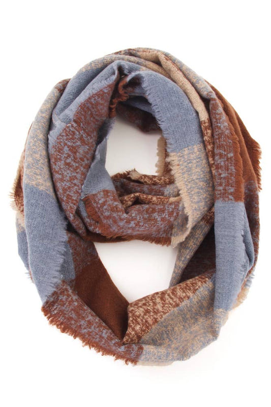 Camel Check Pattern Infinity Scarf