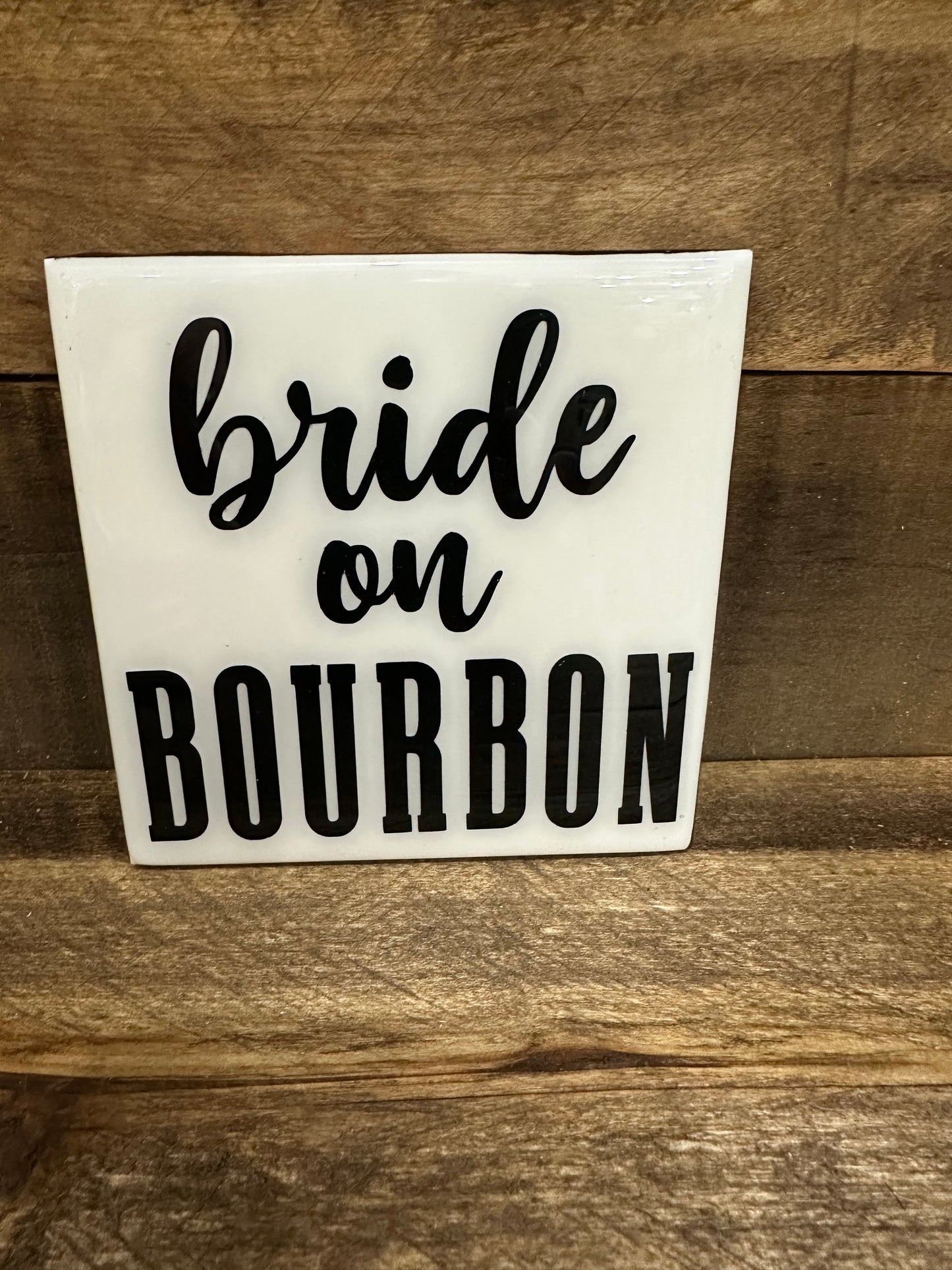 Funny Black & White Ceramic Tile Coaster (Lots of sayings to choose from.)