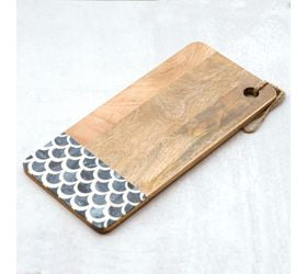 17"x8"  Blue Scallop Cutting Board