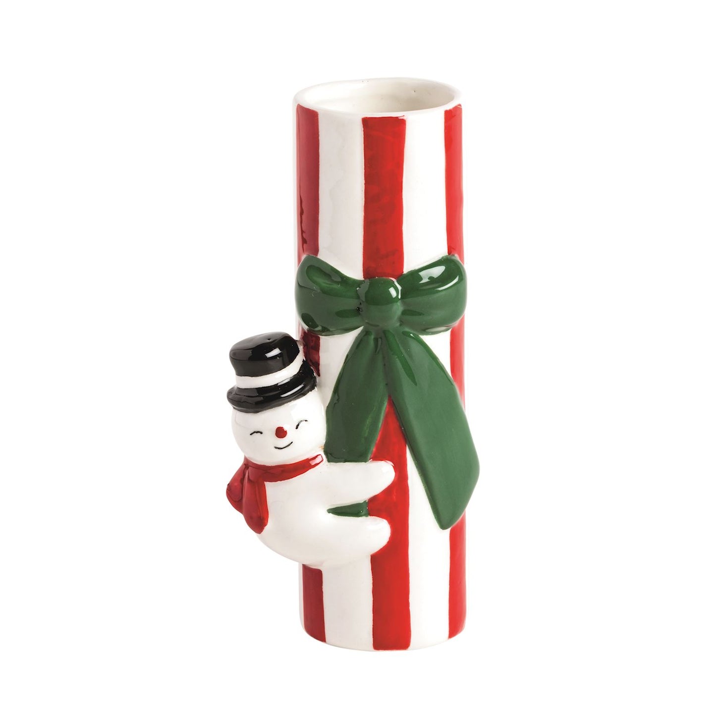 Snowman Bow Stem Vase