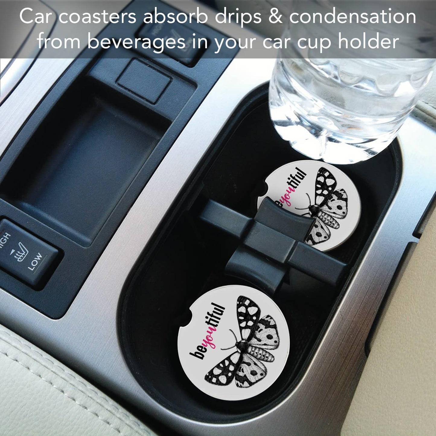 "BeYOUtiful" Absorbent Stone Car Coaster 1pk