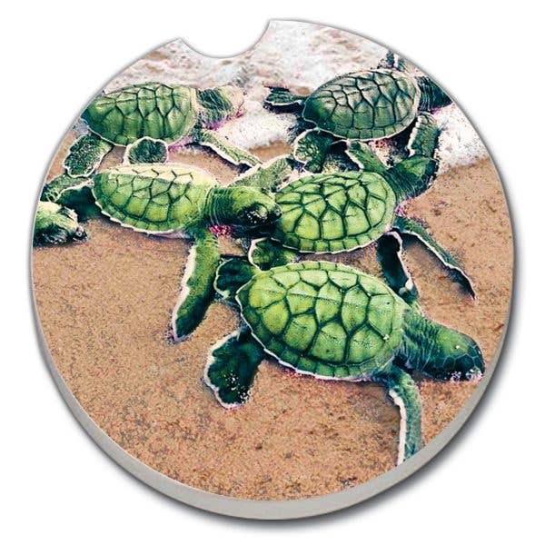 Baby Sea Turtles Single Absorbent Stone Car Coaster