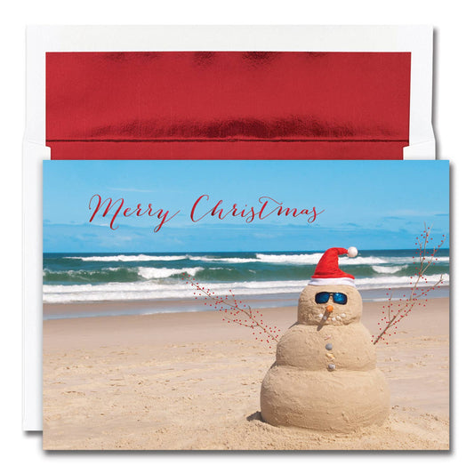 Beach Snowman Boxed Holiday Cards