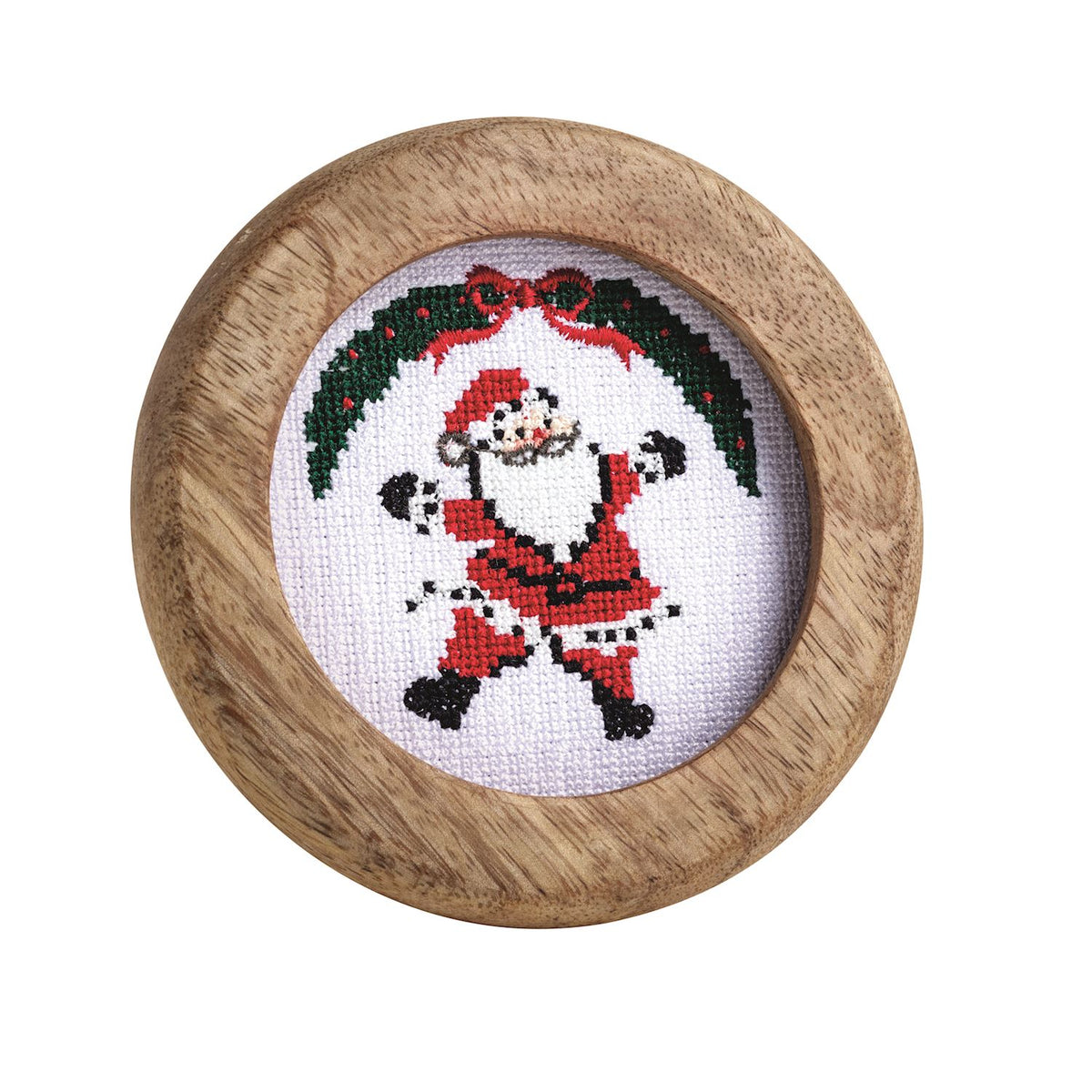 Santa Framed Needlepoint Panel