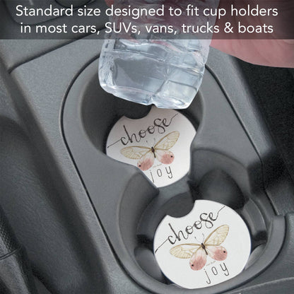 "Choose Joy" 1 Pack Absorbent Stone Car Coaster