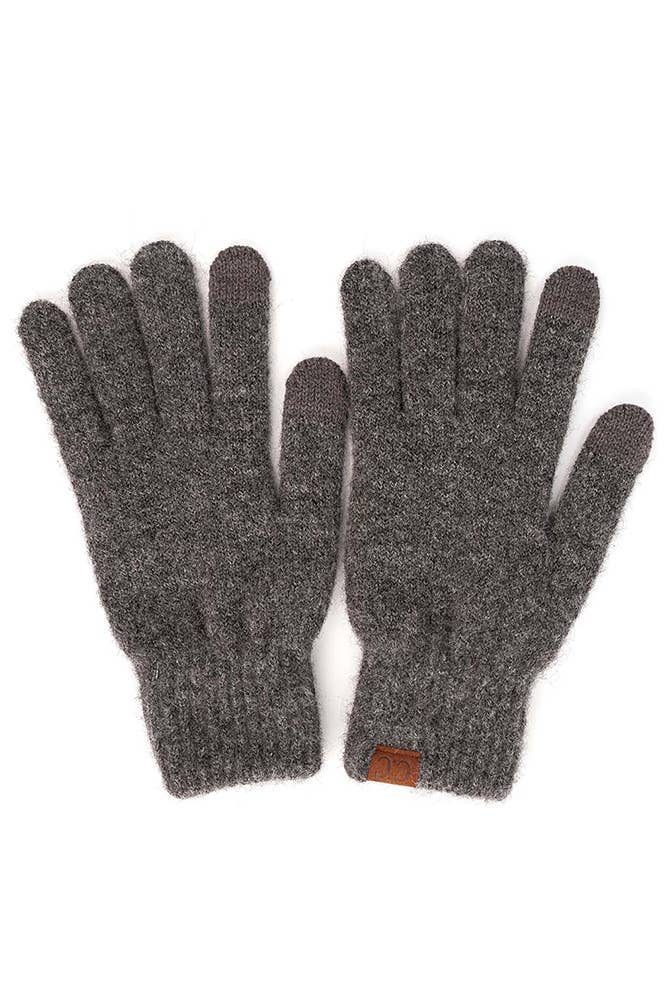 Mint Heather Knit Plain Gloves: