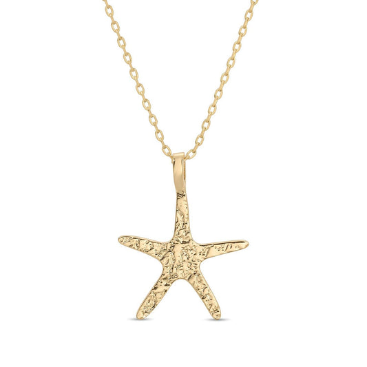 Gold Gilded Starfish Pendant Necklace