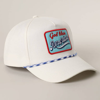 God Bless America Embroidered Patch Trucker Hat: MULTI / One Size