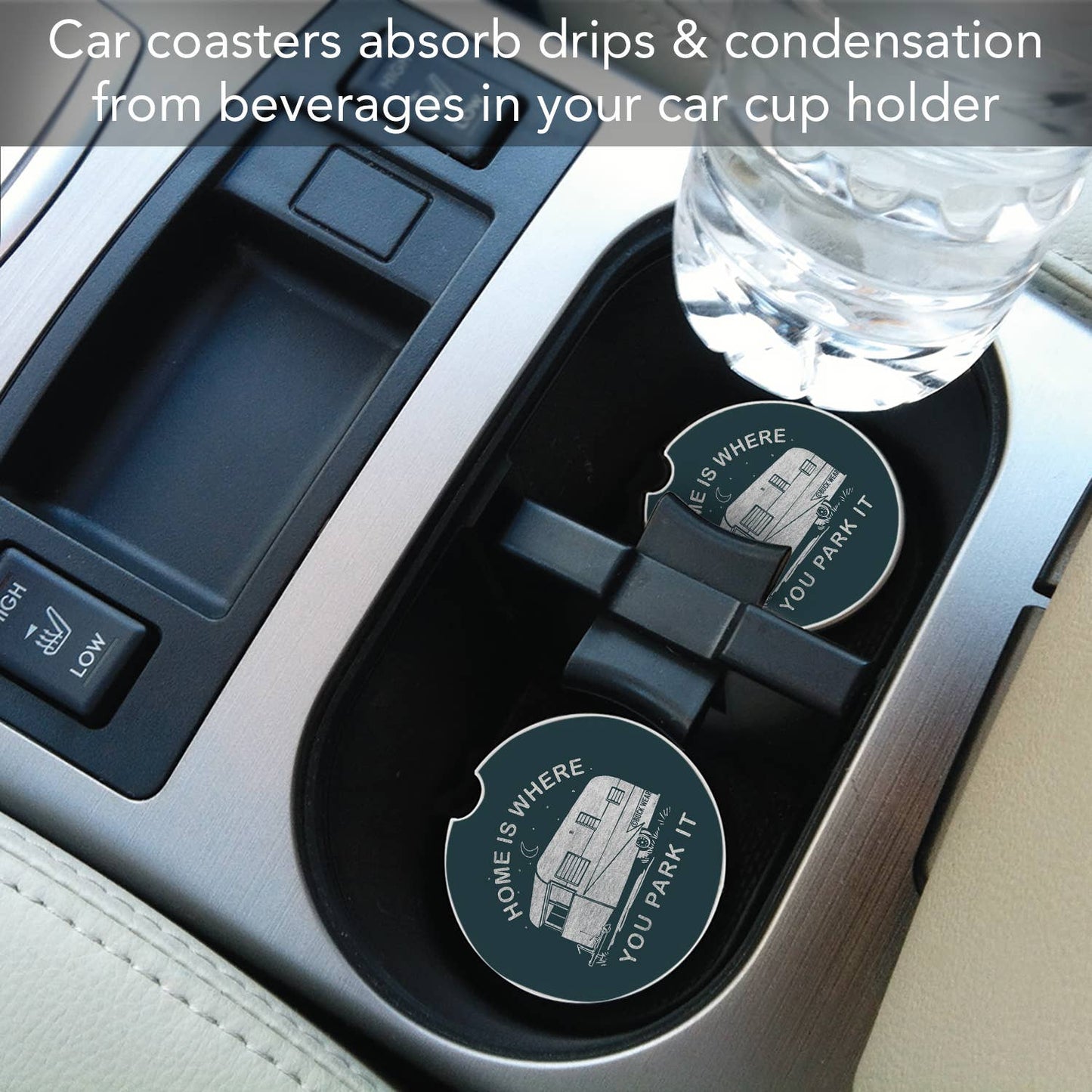 "Park It" Absorbent Stone Car Coaster 1pk