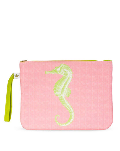 Seahorse Wet/Dry Bag   Pink/Green   12x9