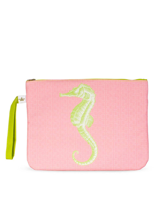 Seahorse Wet/Dry Bag   Pink/Green   12x9