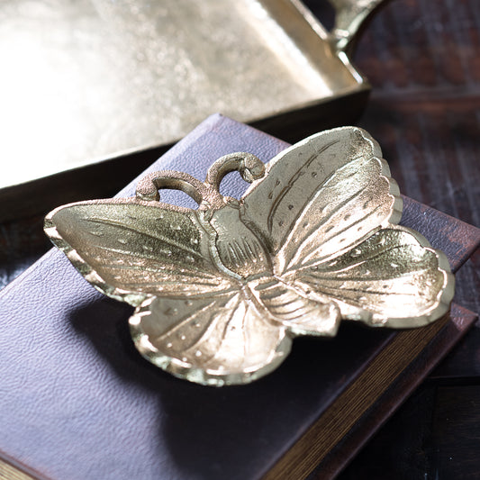 6" Gold Butterfly Dish